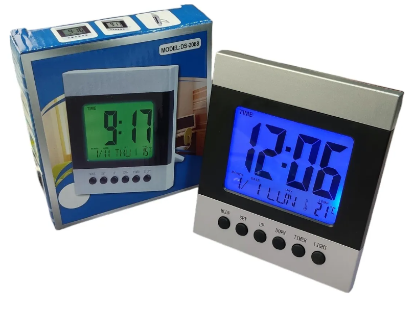 🕒 Reloj de Mesa Digital DS-2088 – Multifunción con Pantalla LCD