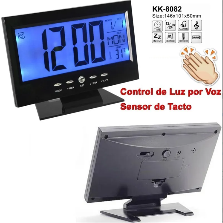 🕒 Reloj Despertador Digital Pantalla LCD LED DS-8082