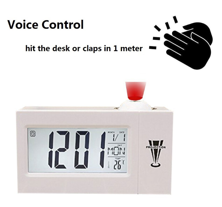 🕒 Reloj Digital con Proyección y Control por sonido DS-3605