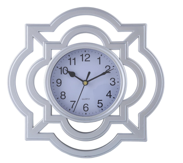 🕒Reloj de pared redondo con flechas plateado QUARTZ