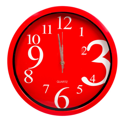 🕒Reloj de pared redondo rojo QUARTZ