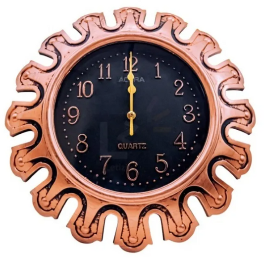 🕒Reloj de pared redondo cobre con negro QUARTZ