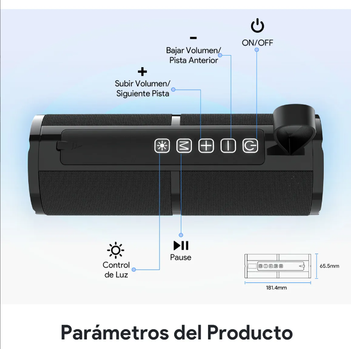 🔊 Bocina Bluetooth Portátil 1Hora BOC-060 2" – Sonido Estéreo HD