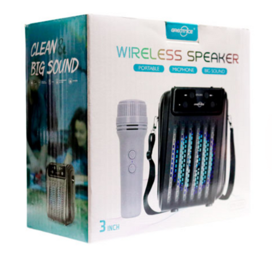 🔊 Bocina Portátil Bluetooth GTS-2005 – 3" con Micrófono y Luces LED