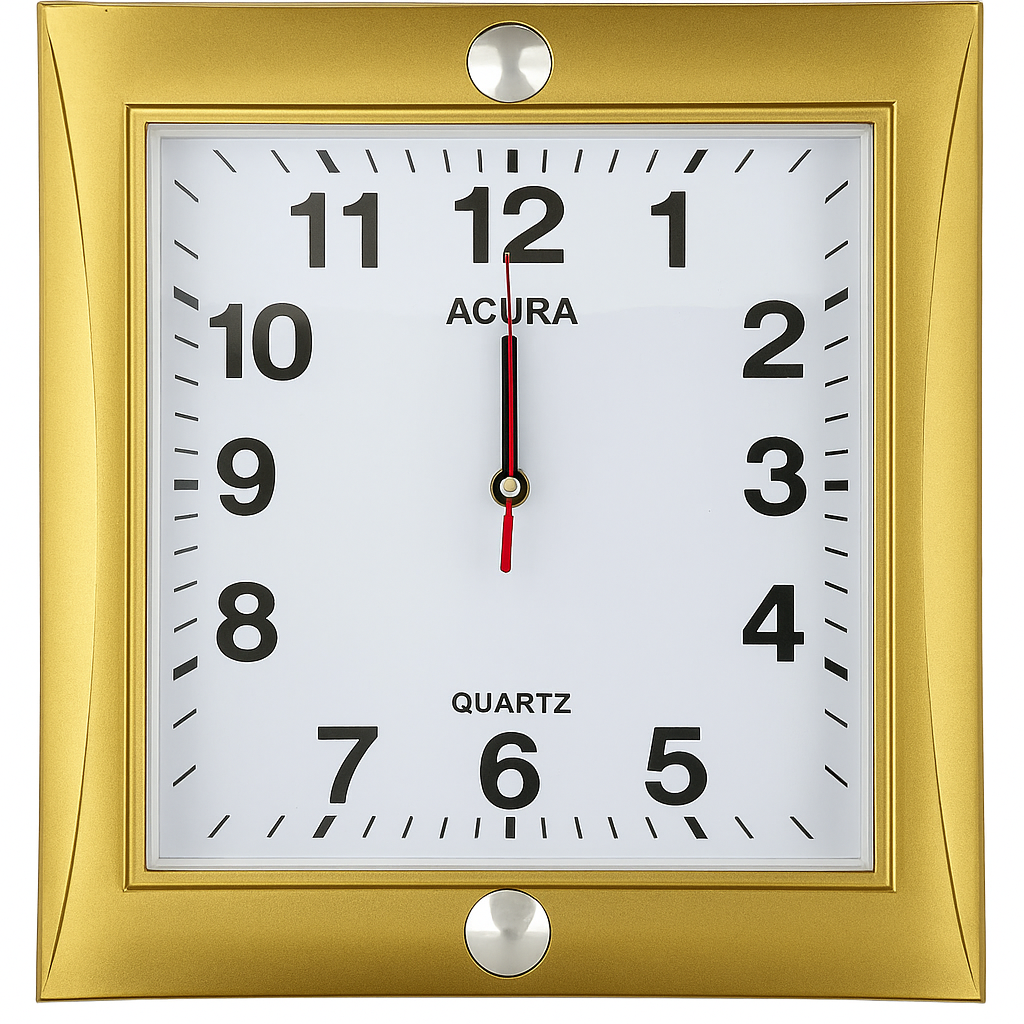 🕒Reloj de pared rectangular dorado QUARTZ