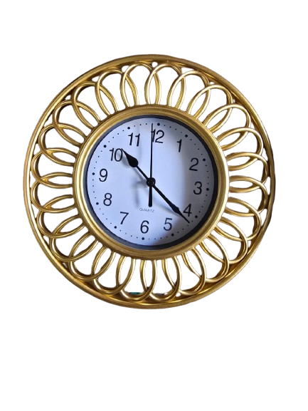 🕒Reloj de pared redondo dorado QUARTZ