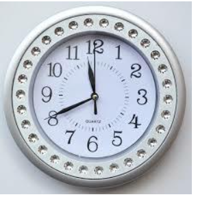 🕒Reloj de pared redondo con perlas plateado QUARTZ