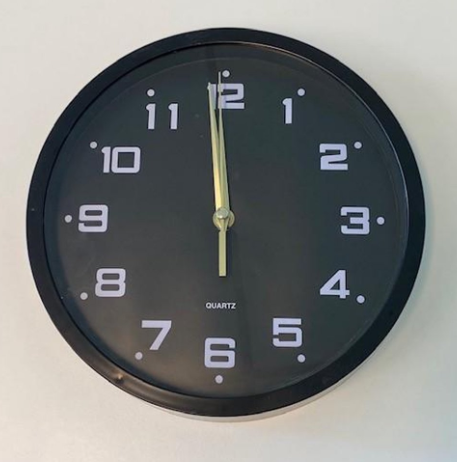 🕒Reloj de pared redondo negro QUARTZ