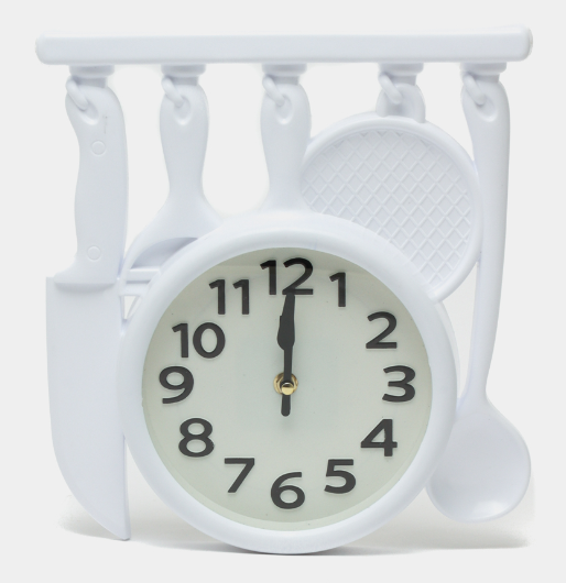 🕒Reloj de pared utensilios de cocina blancos