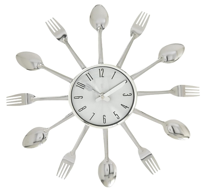 🕒Reloj de pared cubiertos plateados QUARTZ