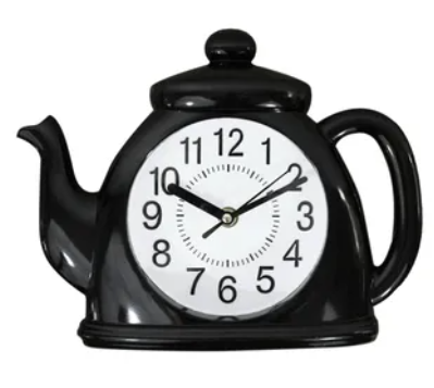 🕒Reloj de pared tetera negra